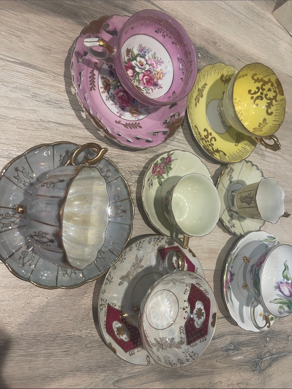 Vintage  China Teacup & Saucer Set - Mixed Colors